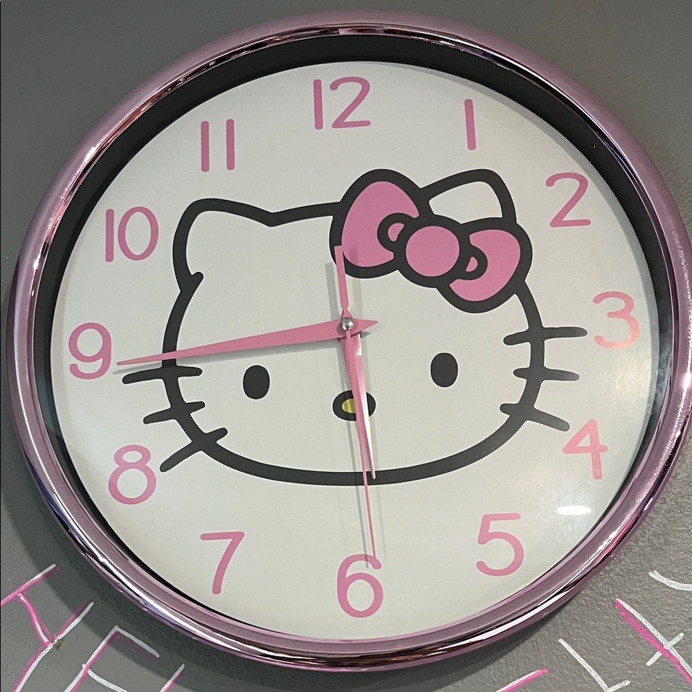 Hello Kitty Pink and White Wall Clock
